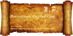 Marcsinek Polixéna névjegykártya